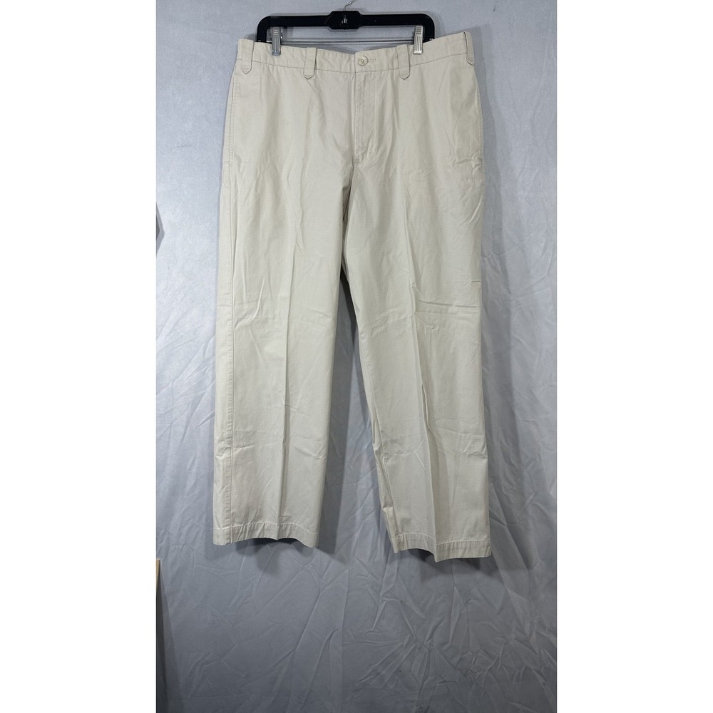 eddie bauer cargo khaki pants Men's Beige Size 36x30 Cotton Classic Casual Chino